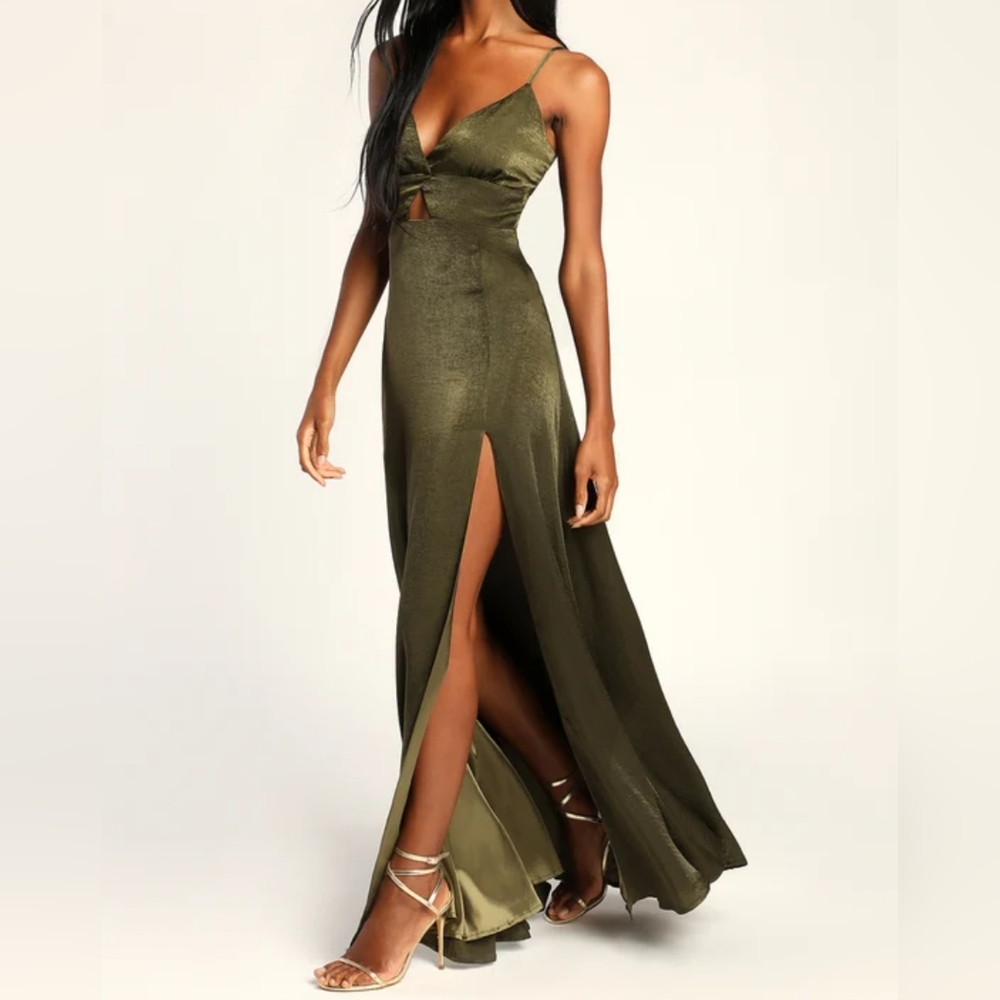 Lulu's Olive Green Maxi Dress